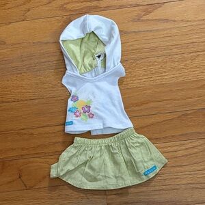 American Girl White and Light Green Doll Outfit